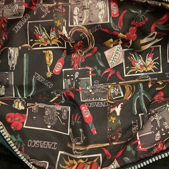 Evergreen and Black Nylon lightweight lined tote - Picture 8 of 10